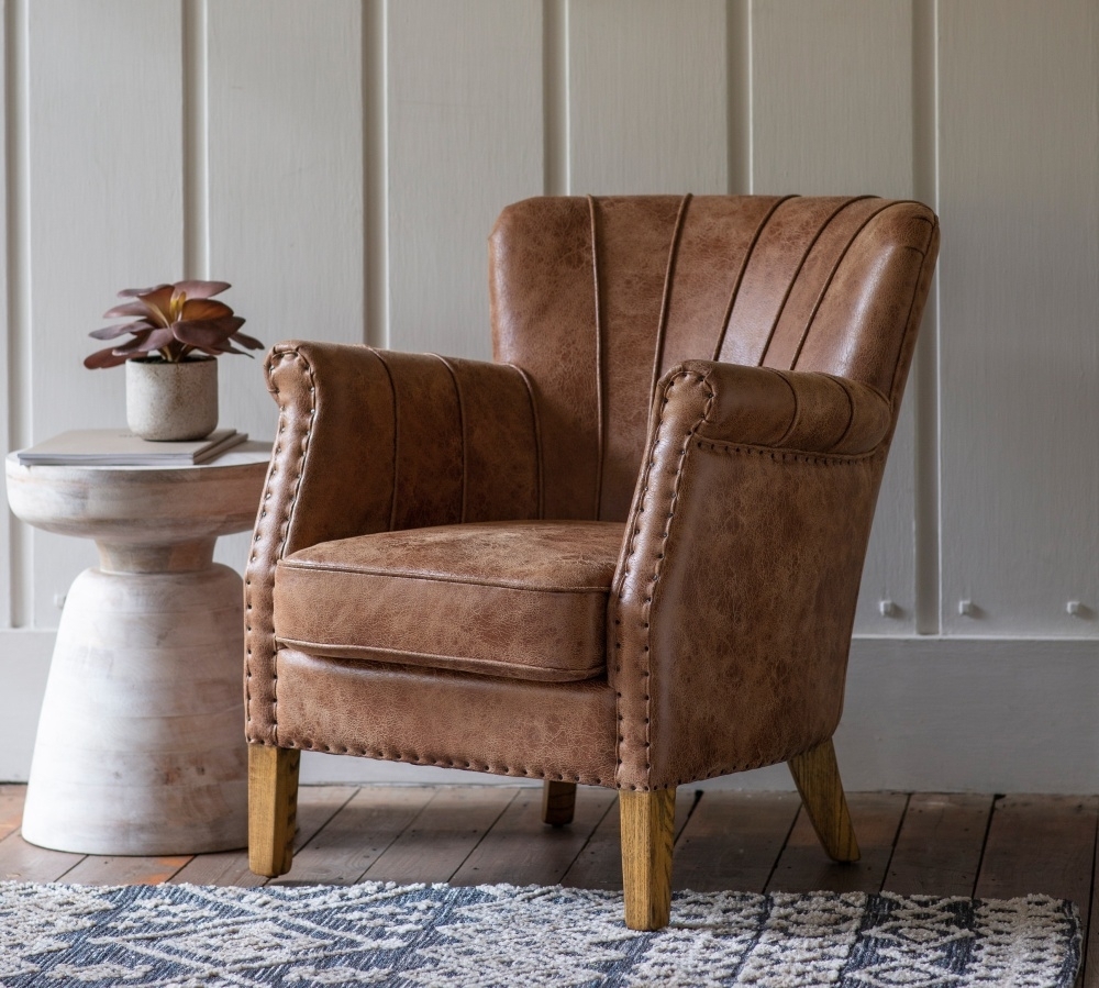 Product photograph of Doncaster Brown Leather Armchair from Choice Furniture Superstore.