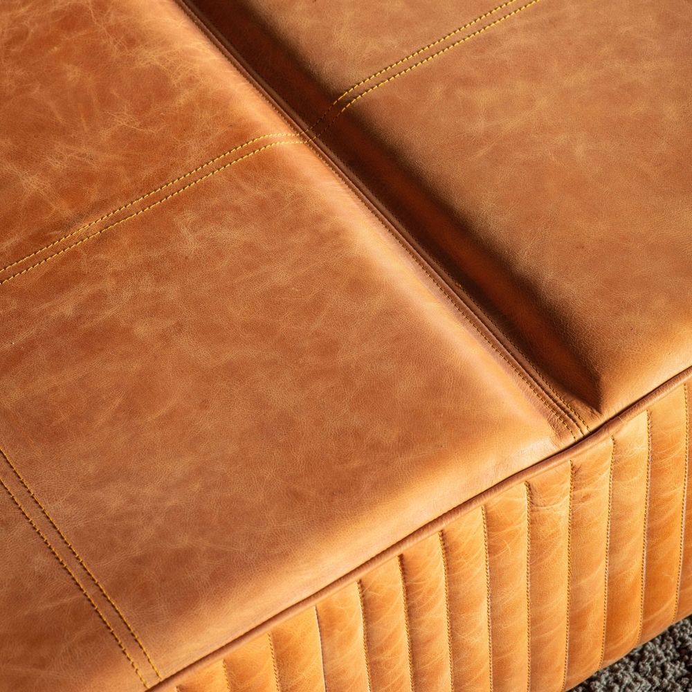 Product photograph of Barham Brown Leather Slab from Choice Furniture Superstore.