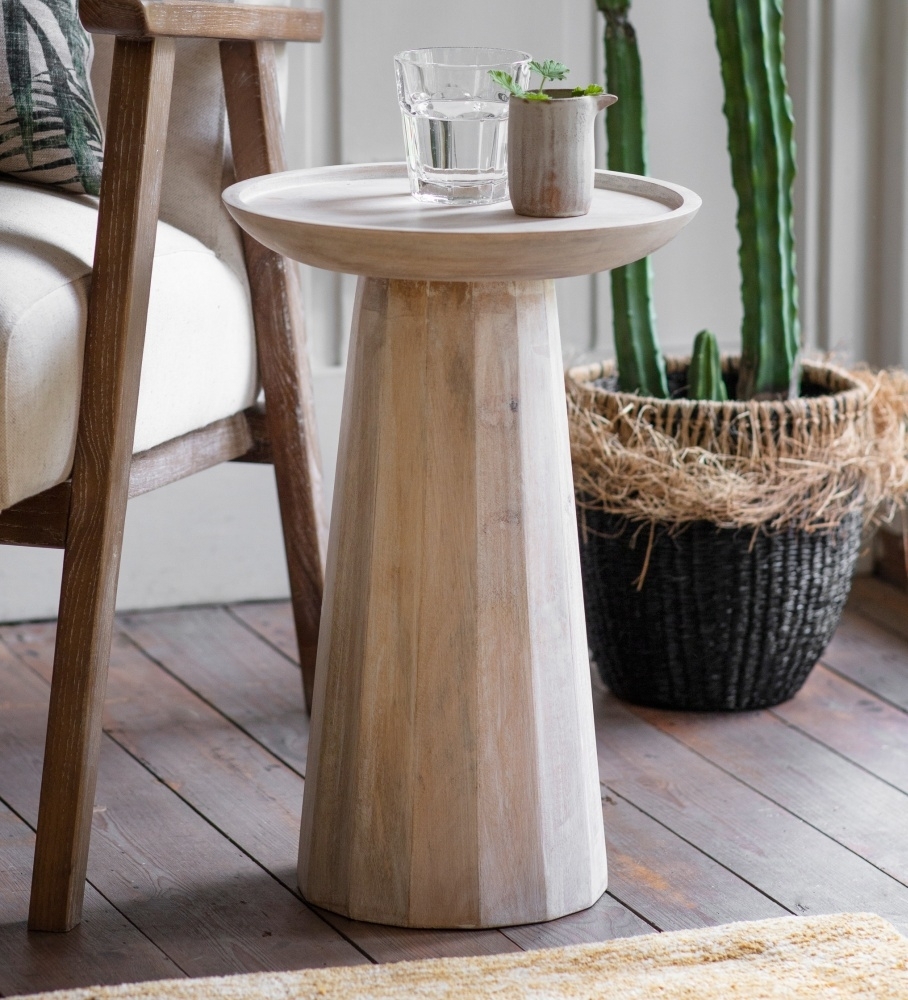 Product photograph of Portsmouth Side Table - Comes In White Wash And Natural Options from Choice Furniture Superstore.