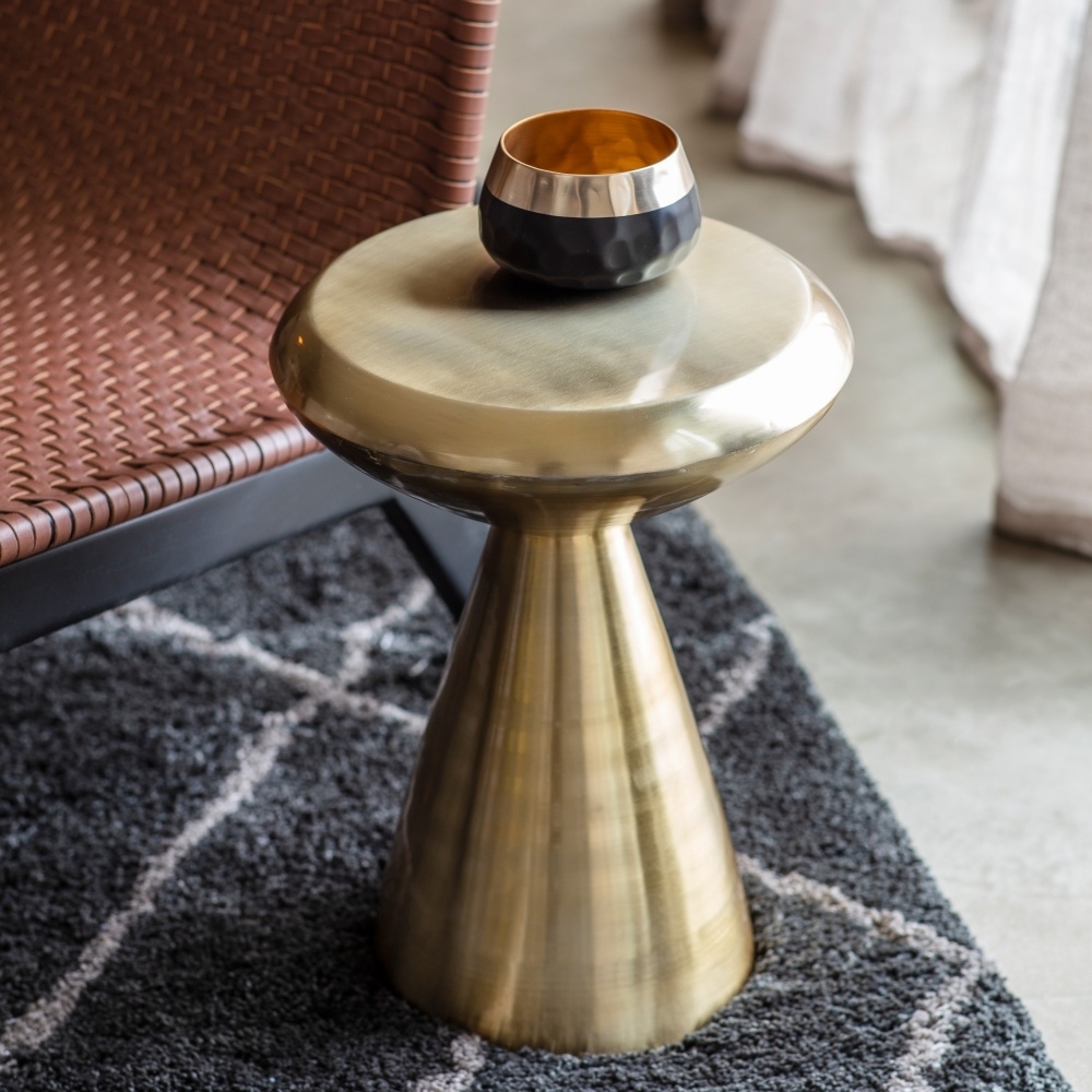 Product photograph of Winchester Gold Metal Side Table from Choice Furniture Superstore.