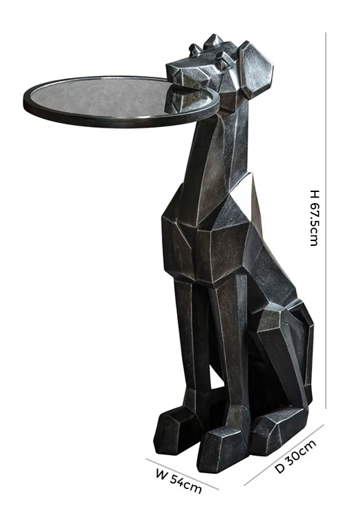 Product photograph of Keynes Black Dog Side Table from Choice Furniture Superstore.