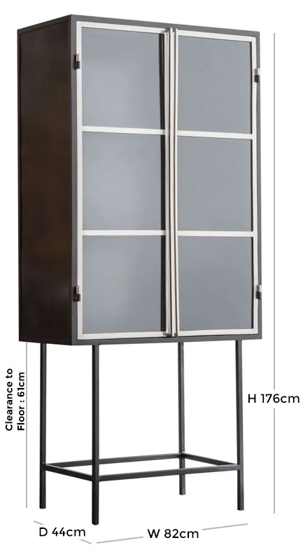 Product photograph of Kilkenny Black Iron And Glass Drinks Cabinet from Choice Furniture Superstore.