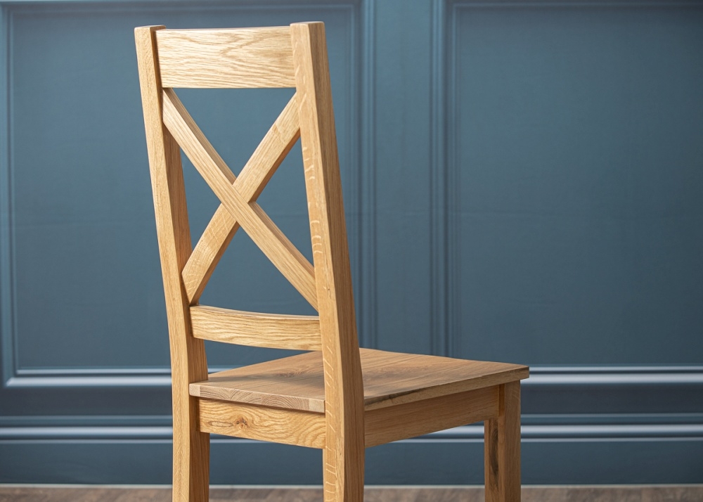 Product photograph of Arnot Natural Oak Crossback Dining Chair Sold In Pairs from Choice Furniture Superstore.