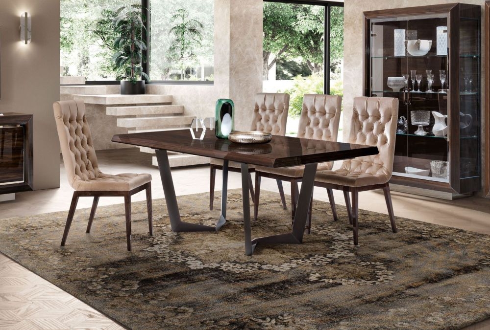 Product photograph of Camel Elite Day Patrician Walnut Italian Net Extending Dining Table from Choice Furniture Superstore.