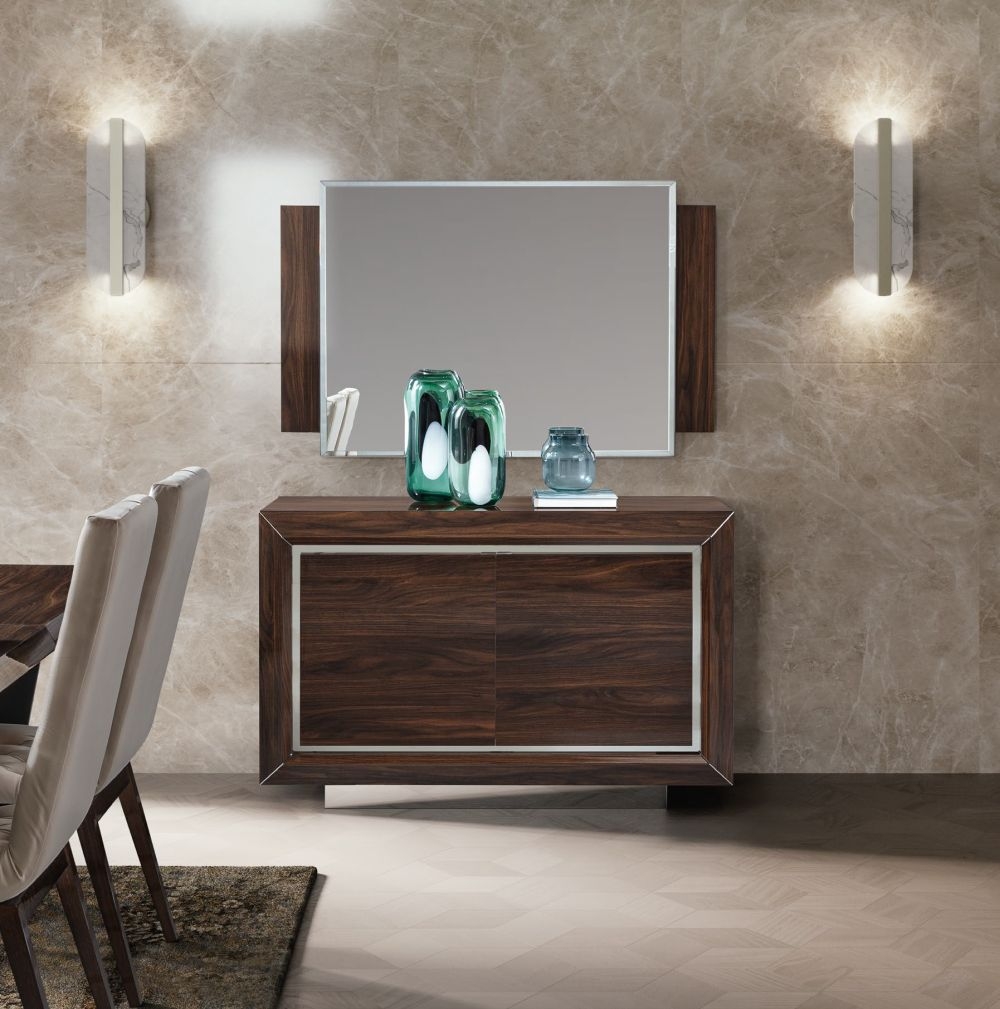 Product photograph of Camel Elite Day Patrician Walnut Italian Rectangular Mirror - 132cm X 85cm from Choice Furniture Superstore.