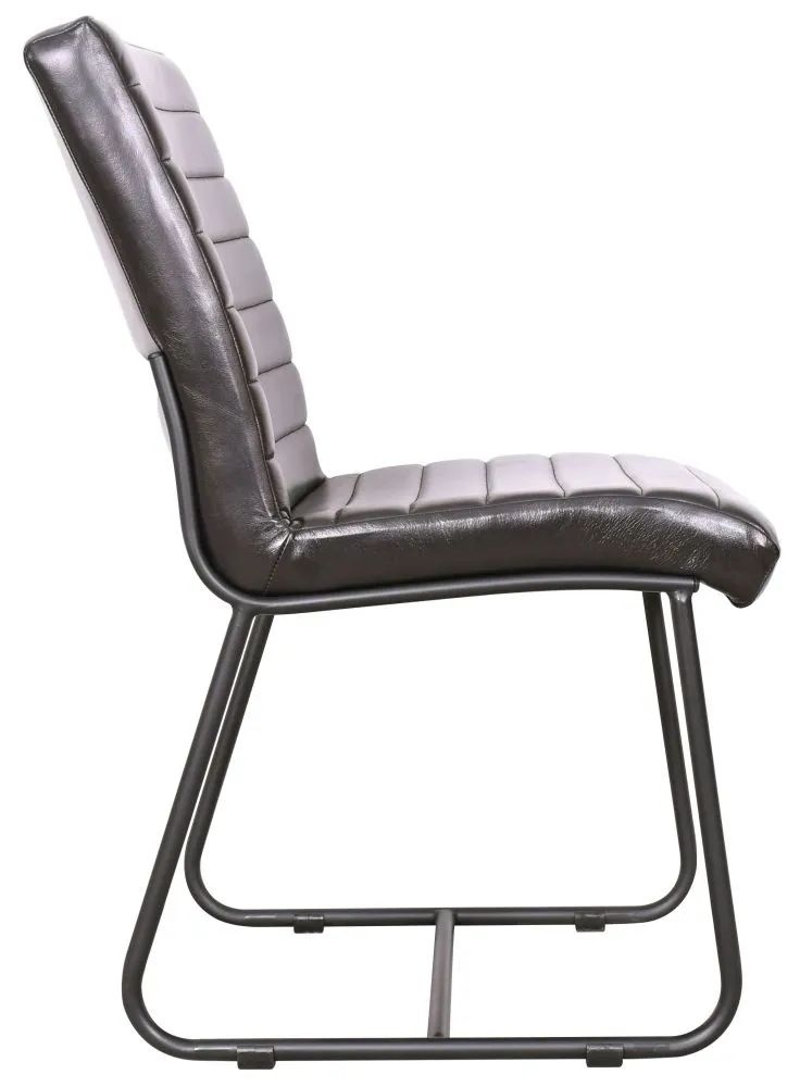 Product photograph of Cooper Black Dining Side Chair Genuine Real Buffalo Leather from Choice Furniture Superstore.