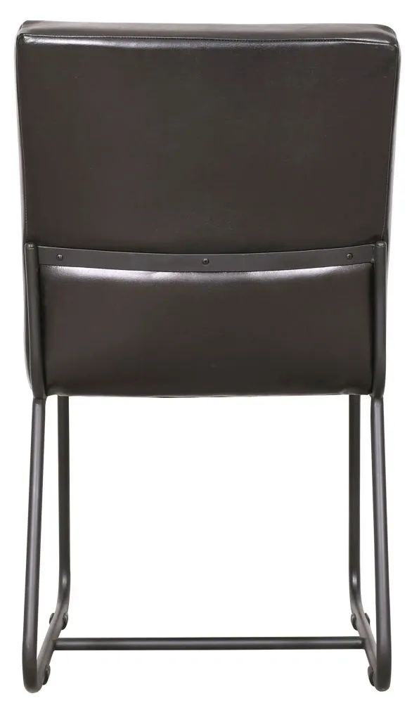 Product photograph of Cooper Black Dining Side Chair Genuine Real Buffalo Leather from Choice Furniture Superstore.