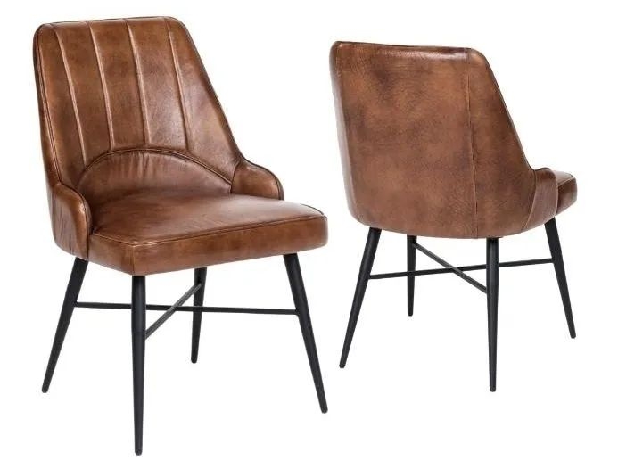 Product photograph of Toronto Vintage Brown Dining Chair Genuine Real Buffalo Leather from Choice Furniture Superstore.