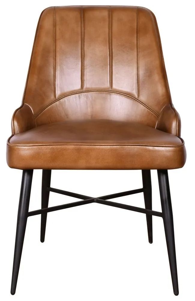 Product photograph of Toronto Vintage Brown Dining Chair Genuine Real Buffalo Leather from Choice Furniture Superstore.