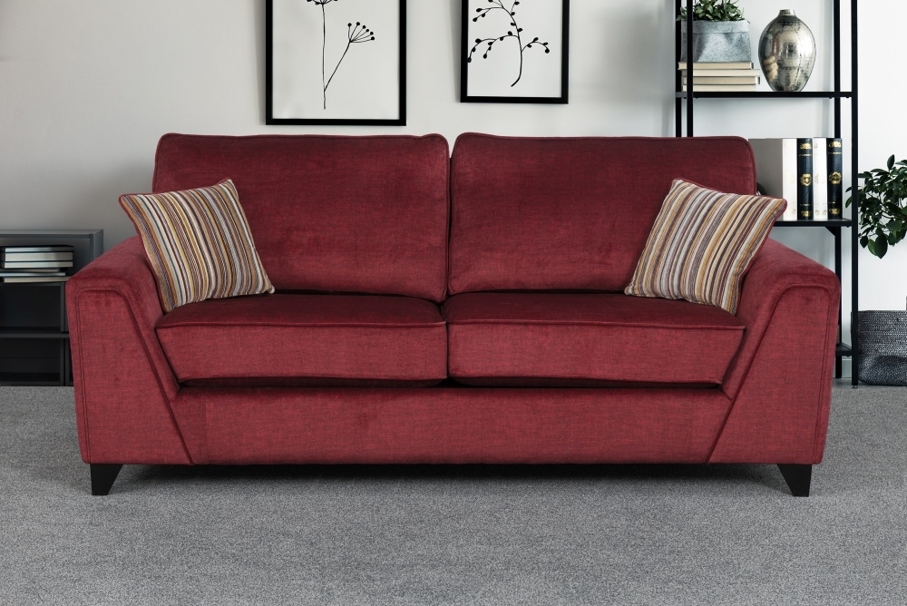 Product photograph of Sweet Dreams Lancaster Standard Ruby Fabric Sofa from Choice Furniture Superstore.