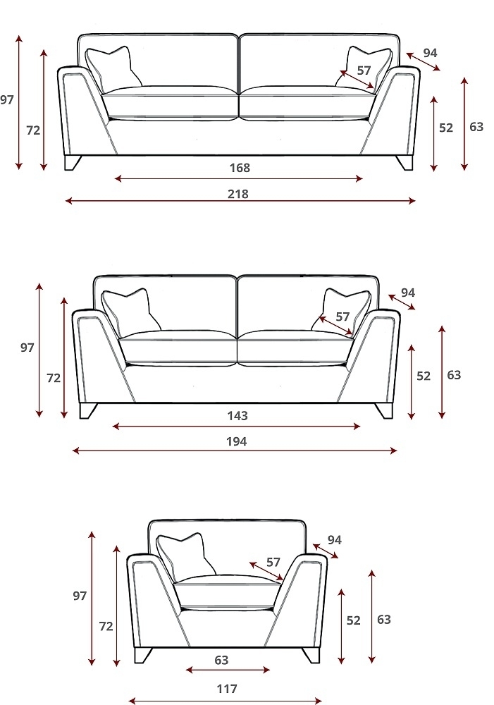Product photograph of Sweet Dreams Lancaster Standard Ruby Fabric Sofa from Choice Furniture Superstore.