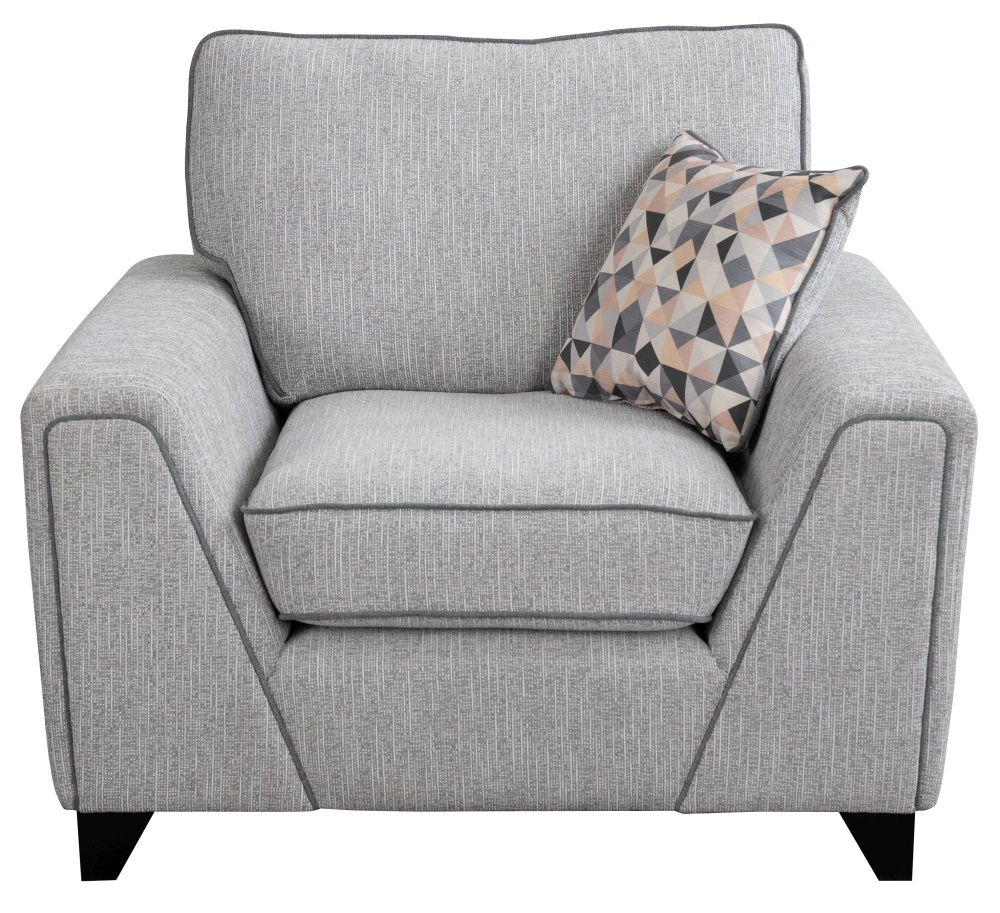 Product photograph of Sweet Dreams Lancaster Two Tone Silver Fabric Sofa from Choice Furniture Superstore.
