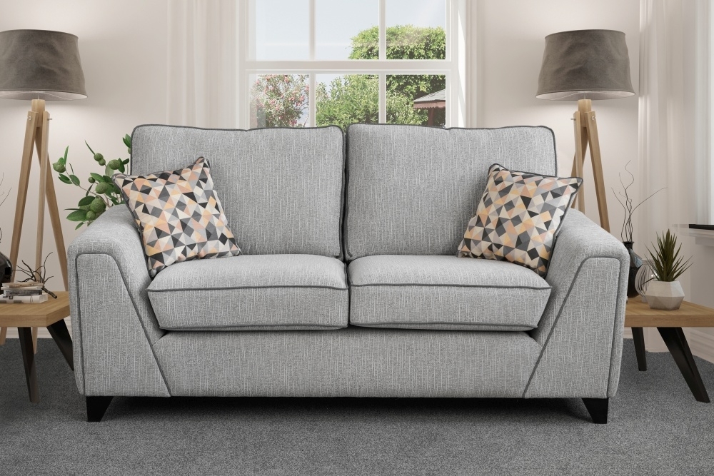 Product photograph of Sweet Dreams Lancaster Two Tone Silver Fabric Sofa from Choice Furniture Superstore.