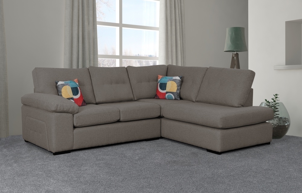 Product photograph of Sweet Dreams Rochester Charcoal Fabric Corner Sofa from Choice Furniture Superstore.