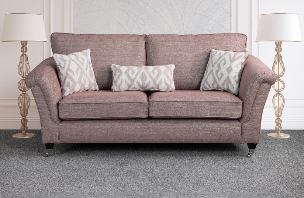 Product photograph of Sweet Dreams Belvoir Granada Blush Fabric Standard Back Sofa from Choice Furniture Superstore.