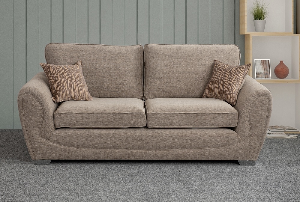Product photograph of Sweet Dreams Ludlow Fawn Fabric Sofa from Choice Furniture Superstore.