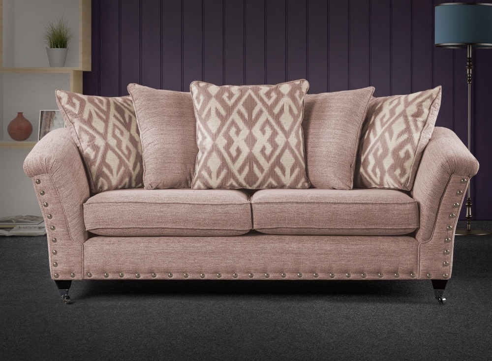 Product photograph of Sweet Dreams Siena Granada Blush Fabric Scatter Back Sofa from Choice Furniture Superstore.