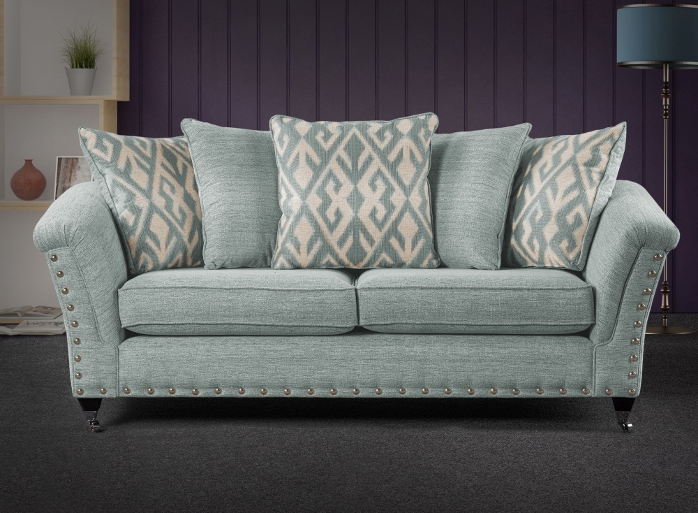 Product photograph of Sweet Dreams Siena Granada Lagoon Fabric Scatter Back Sofa from Choice Furniture Superstore.