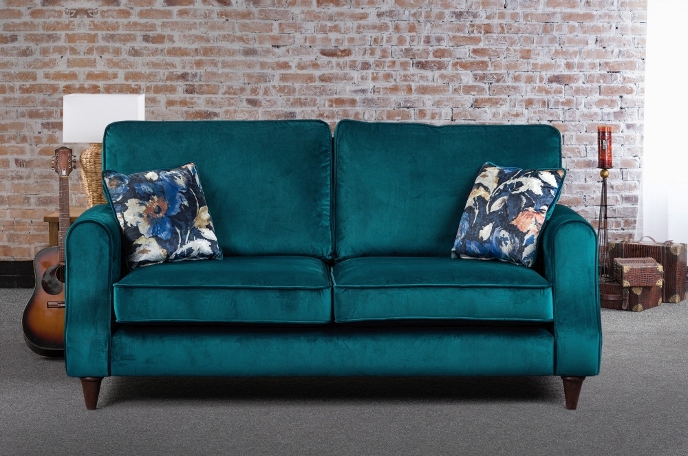 Product photograph of Sweet Dreams Firenze Teal Fabric Sofa from Choice Furniture Superstore.