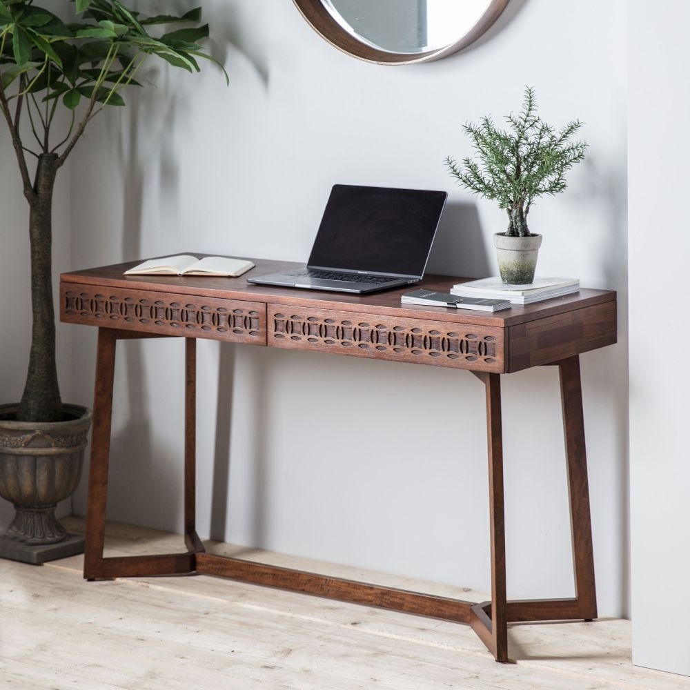 Product photograph of Boho Retreat Chocolate Mango Wood Desk from Choice Furniture Superstore.