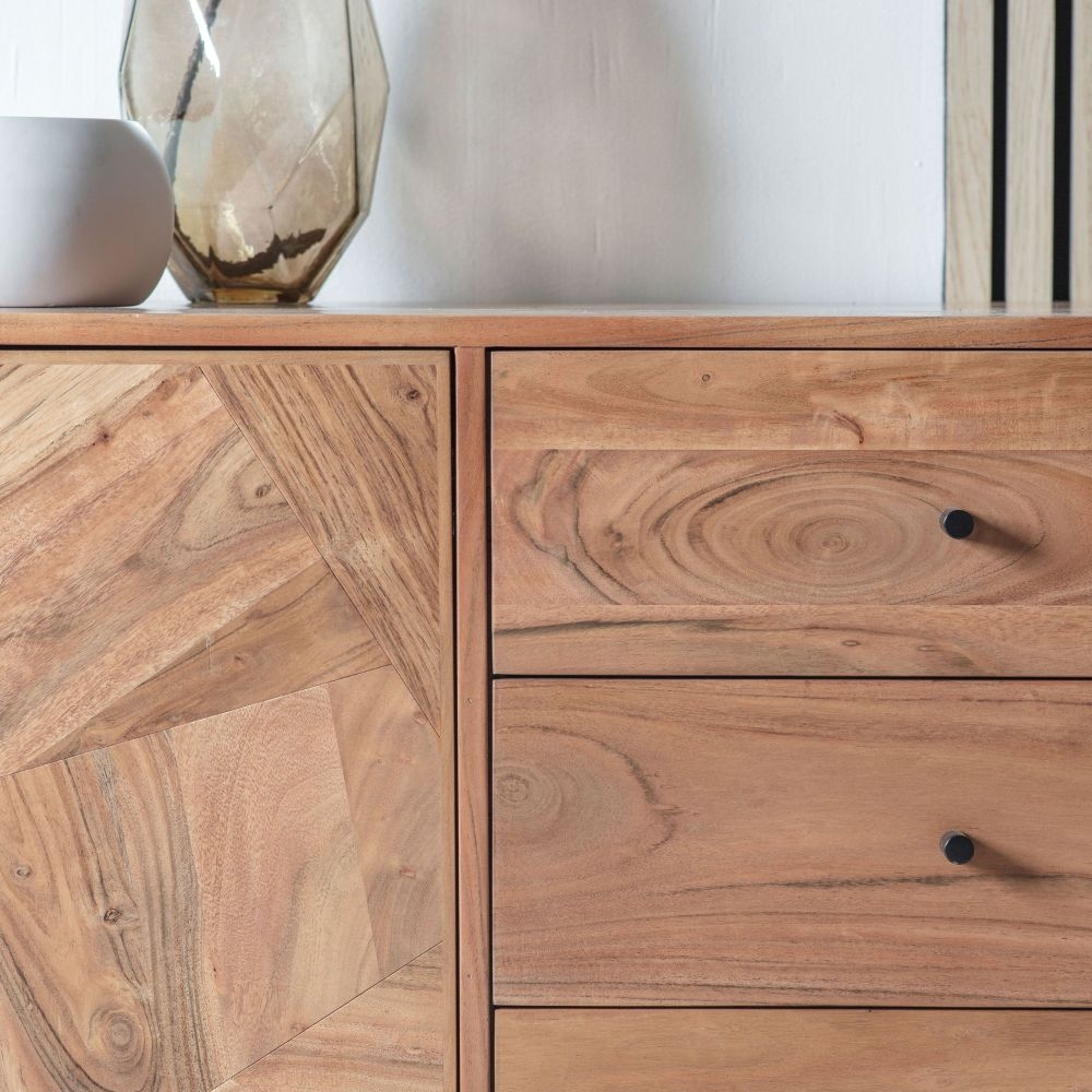 Product photograph of Oklahoma Acacia Wood Large Large Sideboard - 2 Doors from Choice Furniture Superstore.