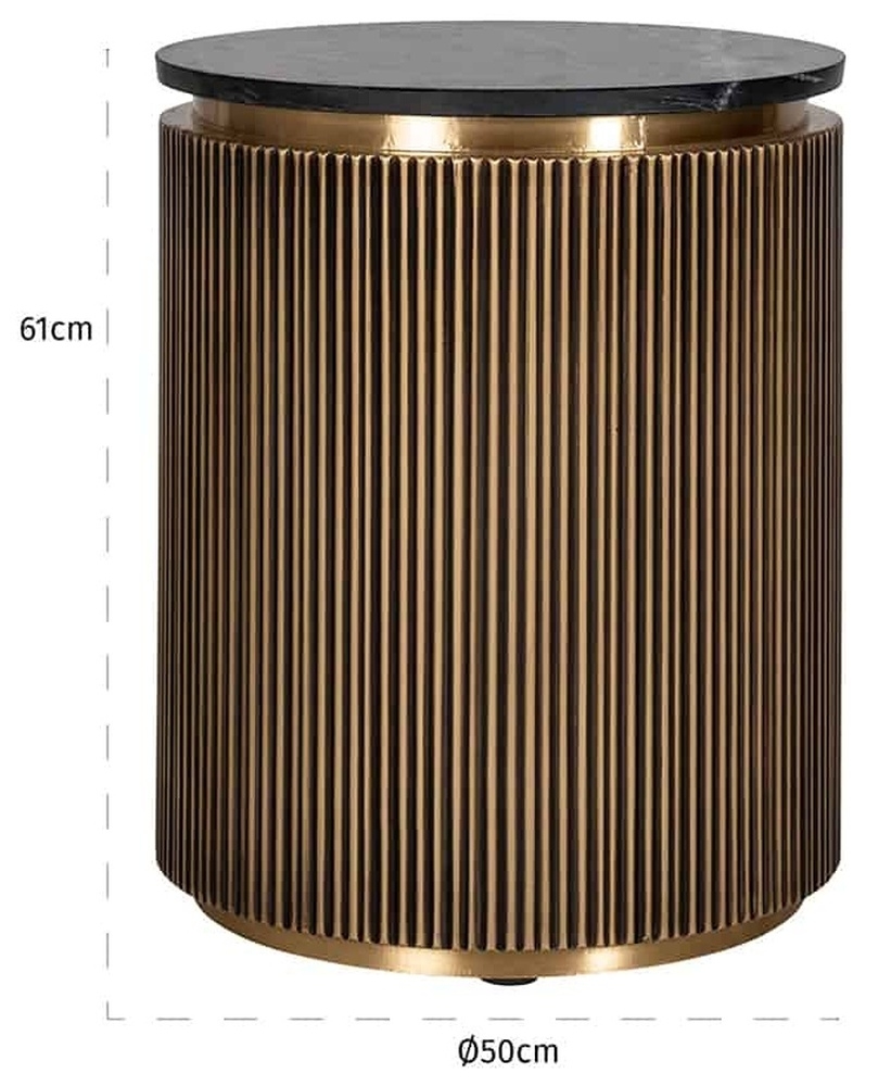 Product photograph of Ironville Gold Drum Round Side Table from Choice Furniture Superstore.