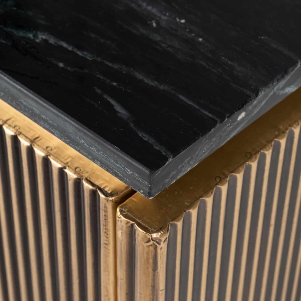 Product photograph of Ironville Brass Ribbed Large Tv Unit from Choice Furniture Superstore.