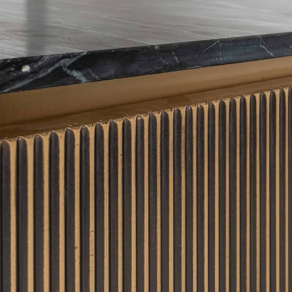 Product photograph of Ironville Brass Ribbed Large Tv Unit from Choice Furniture Superstore.