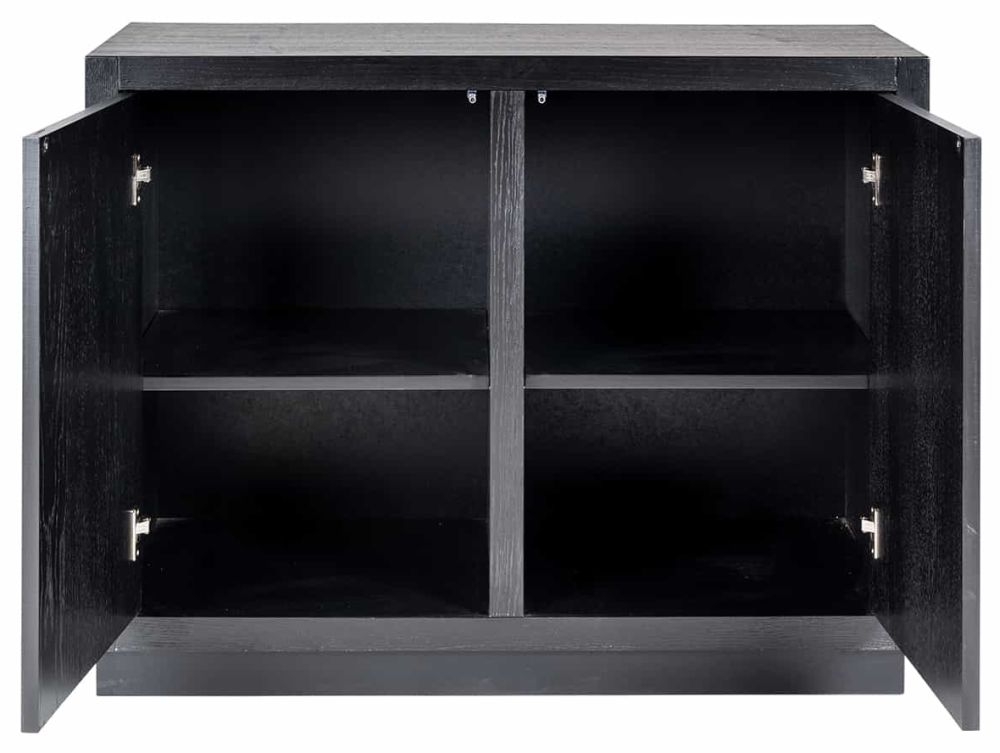 Product photograph of Oakura Black 2 Door Sideboard from Choice Furniture Superstore.