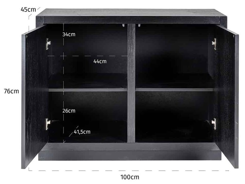 Product photograph of Oakura Black 2 Door Sideboard from Choice Furniture Superstore.