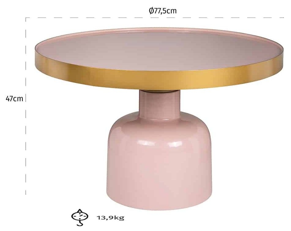 Product photograph of Candy Pink Glass Round Coffee Table from Choice Furniture Superstore.
