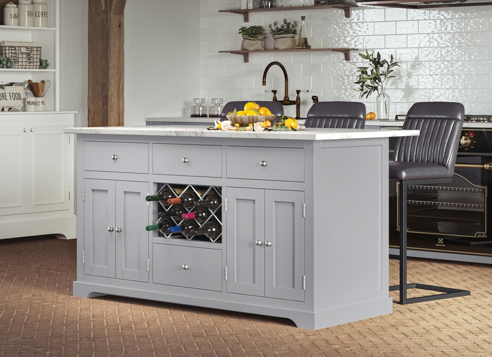 Product photograph of Grey Kitchen Island With Granite Top from Choice Furniture Superstore.