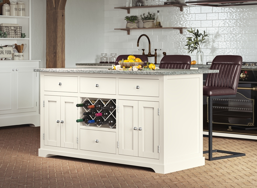 Product photograph of Cream Kitchen Island With Grey Granite Top from Choice Furniture Superstore.