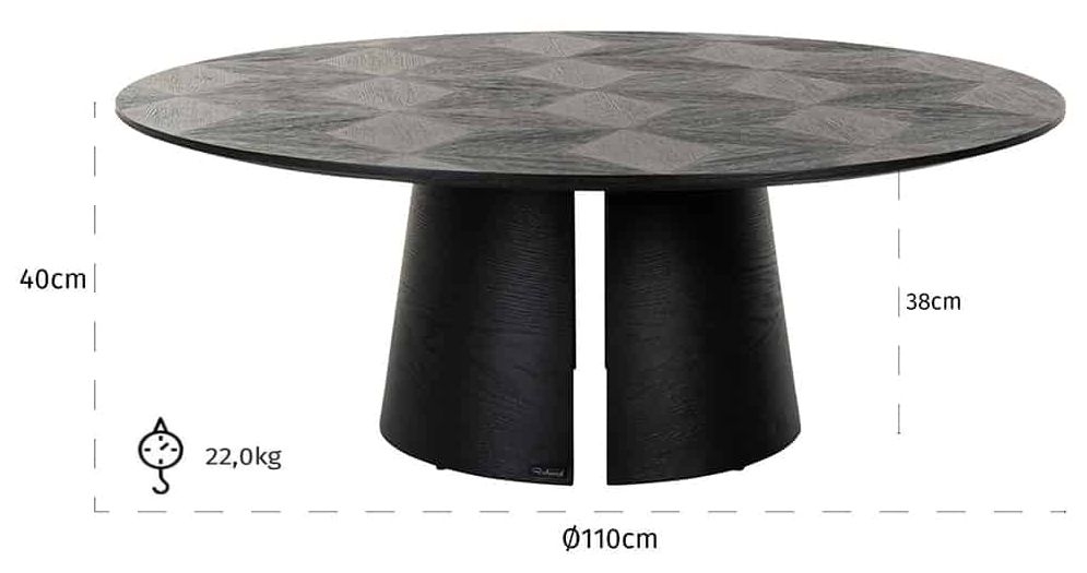 Product photograph of Blax Black Oak Round Coffee Table from Choice Furniture Superstore.