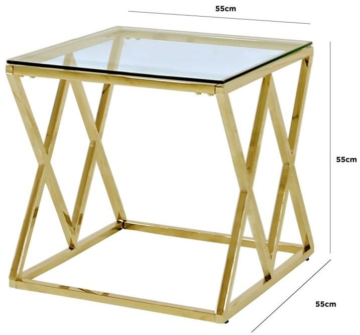 Product photograph of Value Imperia Glass And Gold End Table from Choice Furniture Superstore.