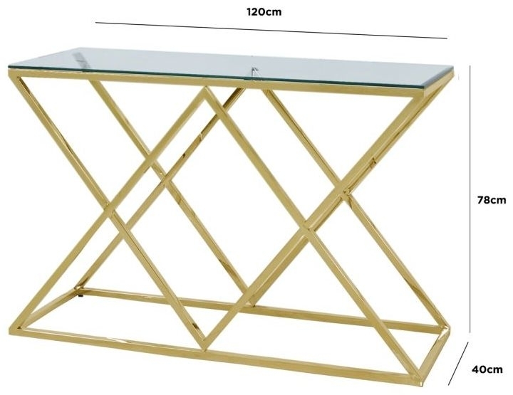 Product photograph of Value Imperia Glass And Gold Console Table from Choice Furniture Superstore.