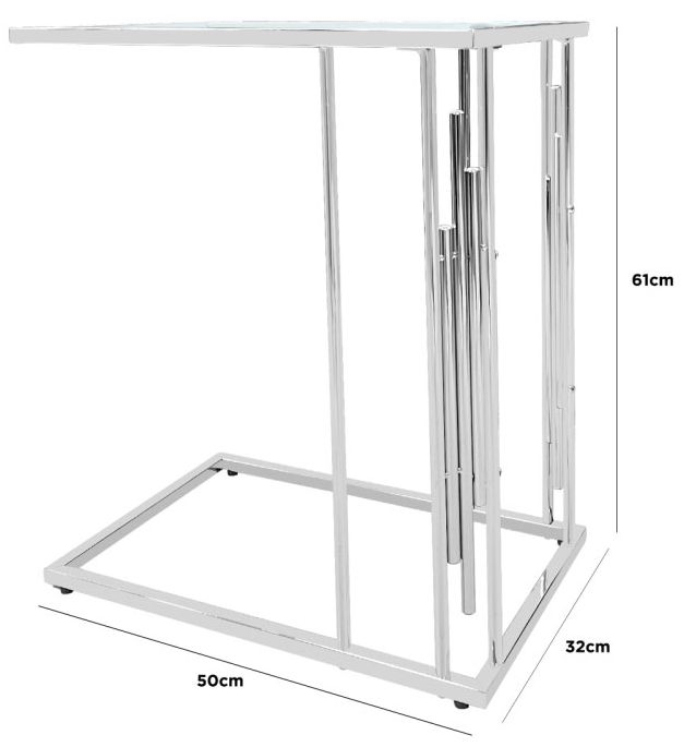 Product photograph of Cohen Glass And Chrome Sofa Table from Choice Furniture Superstore.