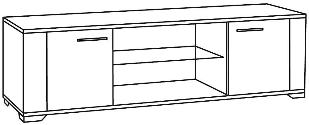 Product photograph of Messina White And Concrete Grey 2 Door Italian Tv Unit from Choice Furniture Superstore.