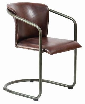 Product photograph of Gulmarg Leather Dining Armchair Sold In Pairs from Choice Furniture Superstore.