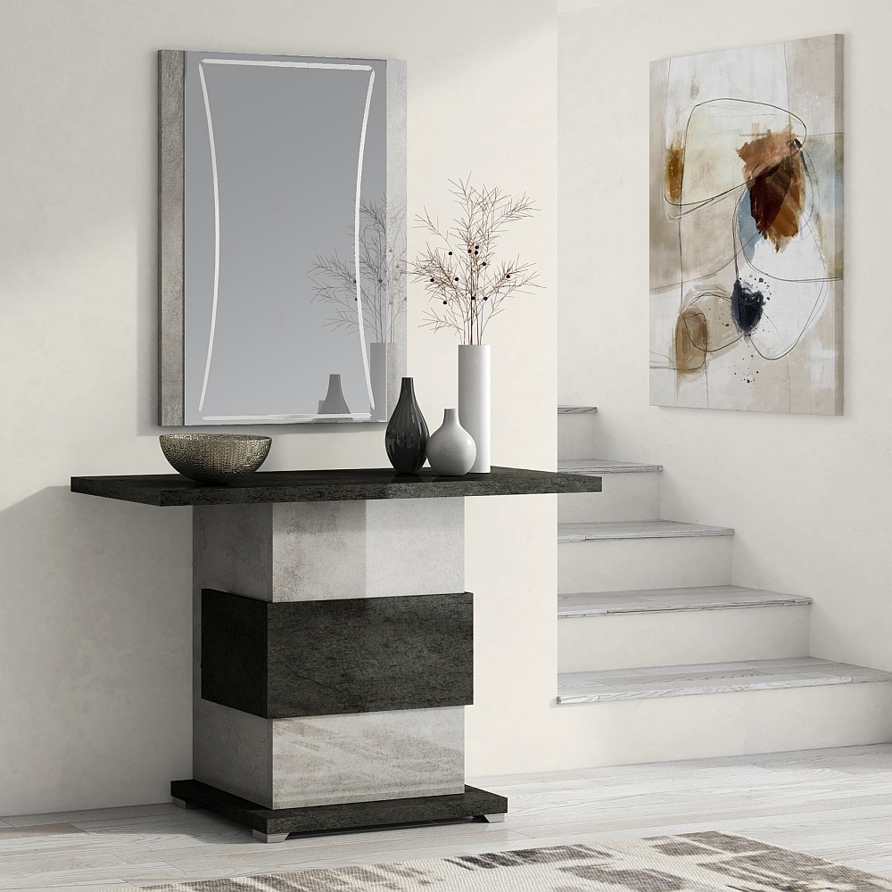 Product photograph of Milo Grey Marble Effect Italian Console Table from Choice Furniture Superstore.