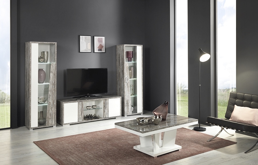 Product photograph of Naro Dove Grey And White Italian Coffee Table from Choice Furniture Superstore.