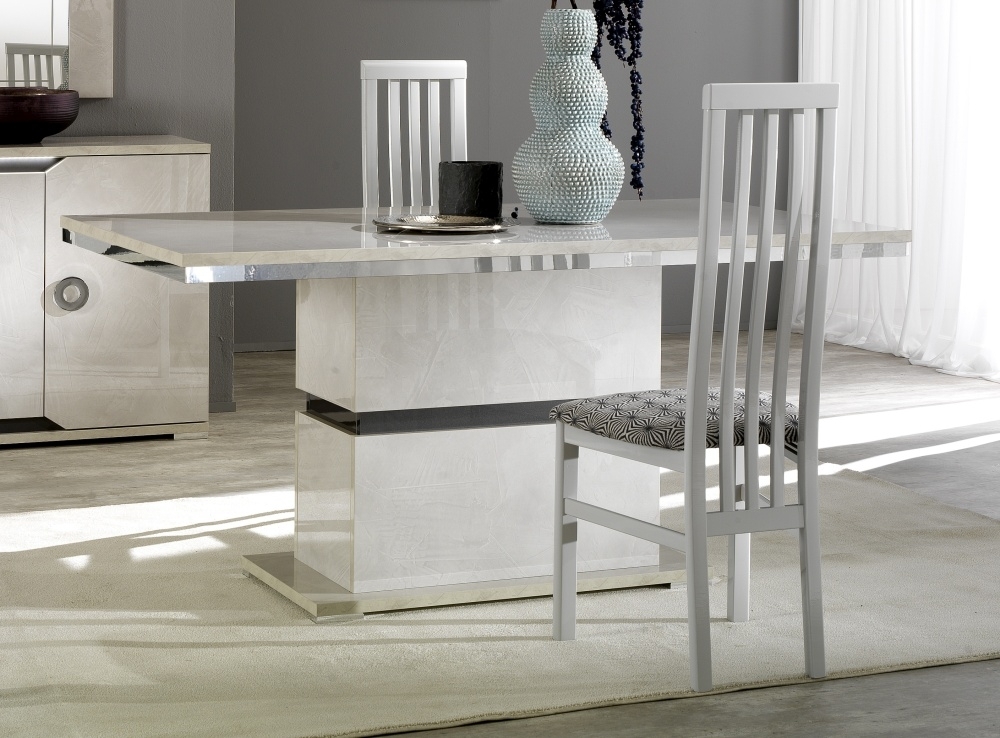 Product photograph of Angelo Grey Marble Italian Dining Table And 4 Wooden Dining Chair from Choice Furniture Superstore.