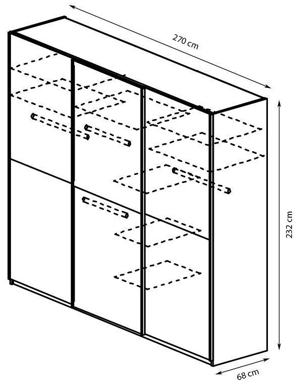 Product photograph of Cremona Sonoma Oak 3 Door Sliding Wardrobe from Choice Furniture Superstore.