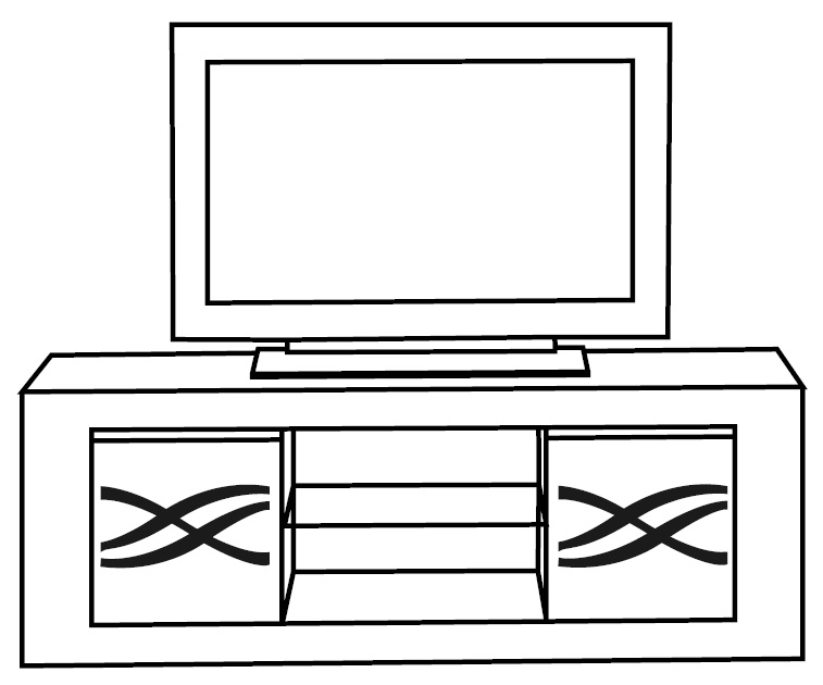 Product photograph of Vita Luxury Black And White 2 Door Italian Tv Unit from Choice Furniture Superstore.