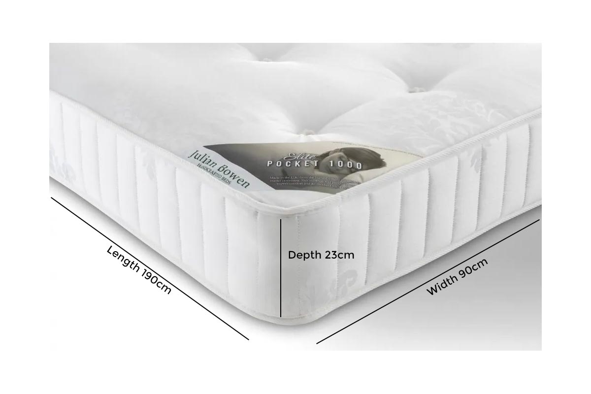 Product photograph of Elite 1000 Pocket Spring Mattress - Comes In Single Double King And Queen Size from Choice Furniture Superstore.