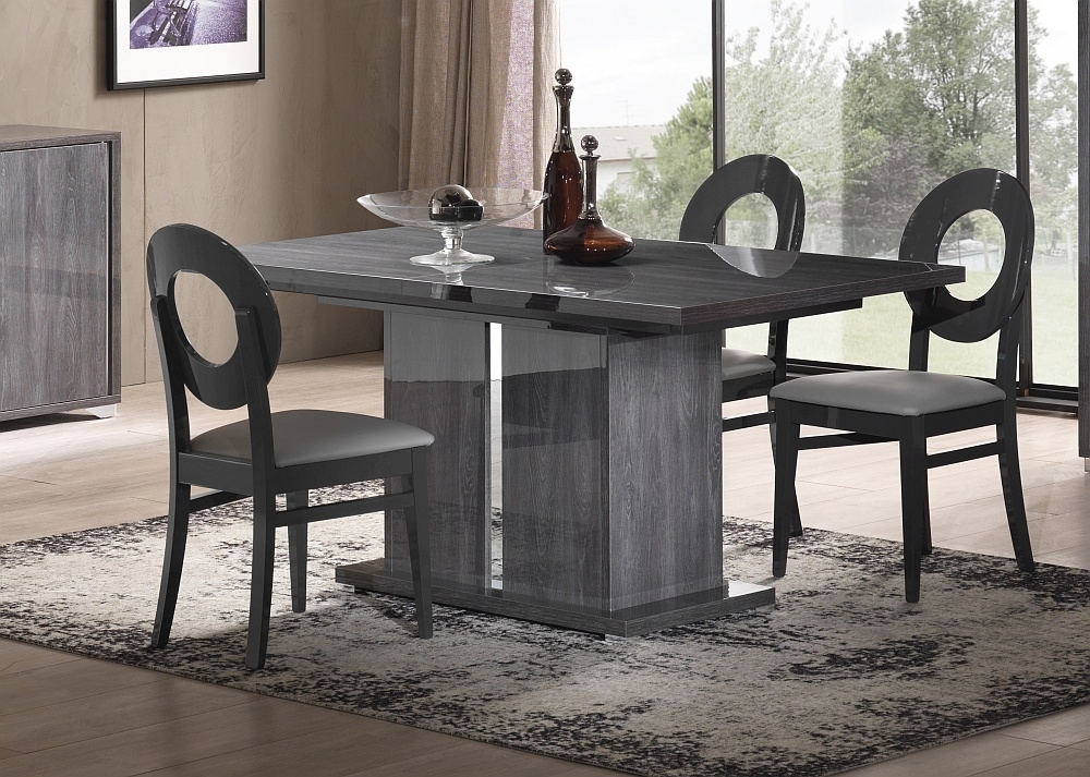 Product photograph of Augusta Italian Grey Oak Effect Extending Dining Set With 4 Oval Back Chair from Choice Furniture Superstore.