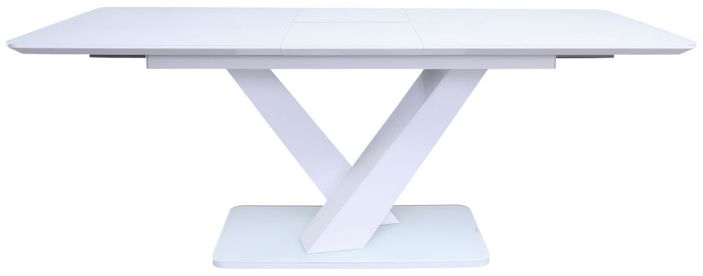 Product photograph of Vida Living Rafael 120cm-160cm White Gloss Extending Dining Table from Choice Furniture Superstore.