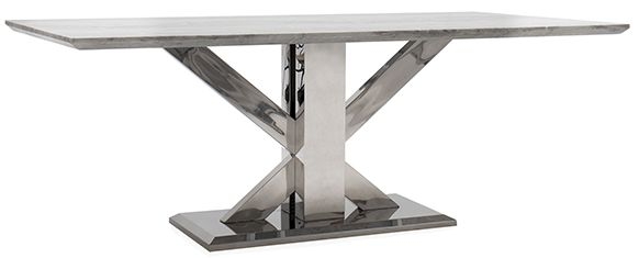 Product photograph of Vida Living Tremmen 160cm Grey Marble Dining Table from Choice Furniture Superstore.