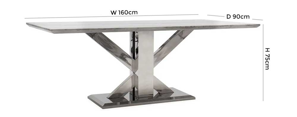 Product photograph of Vida Living Tremmen 160cm Grey Marble Dining Table - 6 Seater from Choice Furniture Superstore.
