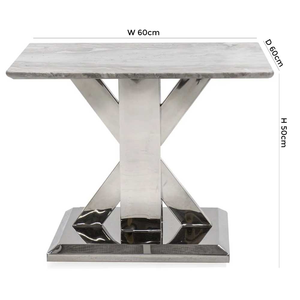 Product photograph of Vida Living Tremmen Grey Marble Lamp Table from Choice Furniture Superstore.